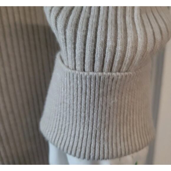 Abercrombie & Fitch Mockneck Sweater Dress Women's Sz. Small Tall Beige Ribbed - Picture 3 of 6